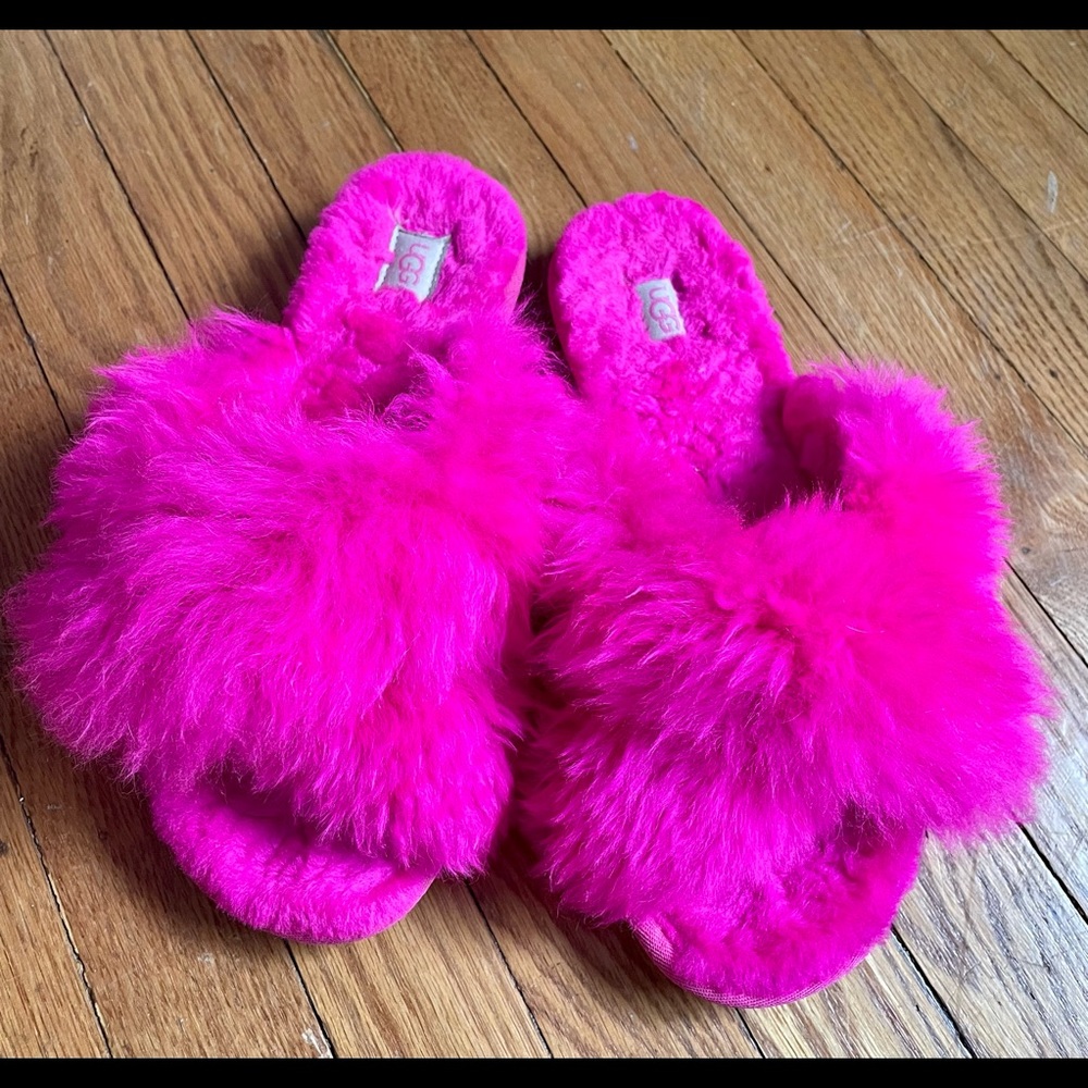 UGG hot pink slipper slides